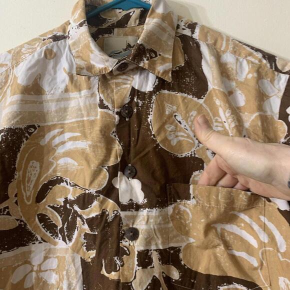 Kahala 1936 Mens Hawaiian Made Aloha Shirt Brown Button Up Tropical Floral Sz SM - Picture 3 of 6